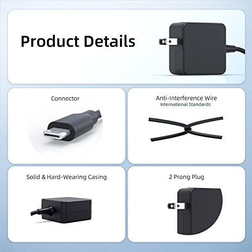 Asus Chromebook USB C AC Charger – High-Speed 45 W Power Adapter for CZ11, CZ1104, Flip C302, C101 & More – Flawless Compatibility & Safety Certified – 30-Day Hassle-Free Return & 12-Month Warranty