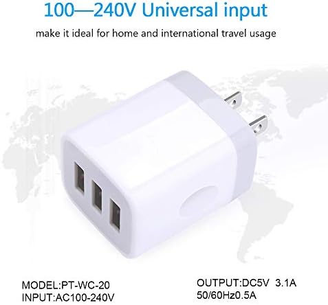 Rapid Charge Cube: High-Performance USB Wall Adapter (3.1 A) for i Phone & Samsung Devices – Compact Multi-Port Charger with Enhanced Safety Features for On-the-Go Convenience and Universal Compatibility
