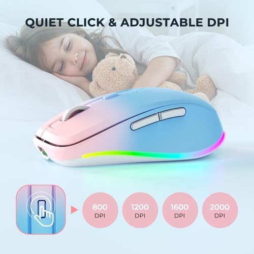 PEIOUS Rechargeable Wireless Mouse with LED – Innovative Jiggler Technology to Keep Your Computer Awake – Sleek Black Design for Optimal Comfort and Productivity