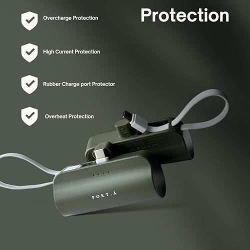 Dune Tan Compact 5000 m Ah Power Bank – Ultra-Fast Charging Solution with Dual Type-C & i Phone Compatibility, Integrated Kickstand for Hands-Free Use, Sleek On-the-Go Essential for Android & i Phone Devices, USA-Engineered for Maximum Performance and Portability