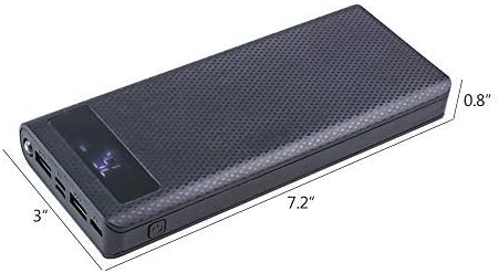 Customizable LHIABNN Power Bank Box – Dual USB Output Charger Case with LCD Display for 18650 Batteries, Versatile Micro/Lightning/Type-C Compatibility, Sleek Black Design for On-the-Go Power Solutions