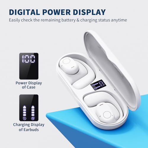 PSIER Wireless Sports Earbuds with Bluetooth 5.3 – Open Ear Headphones Featuring Digital Display Charging Case, 40 Hours Playtime, and Ergonomic Earhooks for Ultimate Comfort During Running, Walking, and Workouts – Enhance Your Audio Experience While Staying Aware of Surroundings