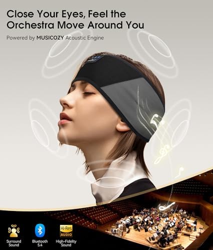 Revolutionary Bluetooth 5.4 Sleep Mask Headphones with Superior HD Sound Quality – Ultimate Comfort Music Headband Perfect for Travel, Yoga, and Running – Exceptional Gift Option for All, Featuring Unmatched Compatibility for an Elevated Listening Experience