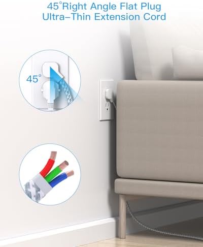 HANYCONY Travel Power Strip with 6 Outlets & 3 USB Ports – 5 ft Flat Plug Extension Cord for Cruise Ships & College Dorms – Space-Saving Wall Mount Design for Ultimate Convenience & Fast Charging Efficiency