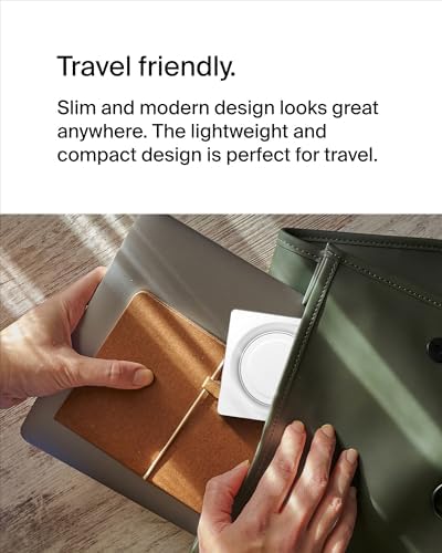 Belkin 15 W Mag Safe-Compatible 2-in-1 Wireless Charging Station – Fast Dual Device Charger for i Phone 16, 15, 14, 13 Series & Air Pods – Sleek Sand Design for Effortless Portability and Seamless Power Solutions