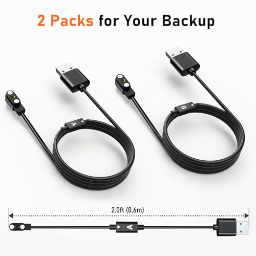 Revolutionary Dual-Pack AB284 Magnetic Reversible Charger – Fast 2.84 mm Pin-Pitch Cable for Smartwatches & Bone Conduction Headphones – Superior Durability & Convenience for Tech Savvy Users – Hassle-Free Power Solution for On-the-Go Lifestyles