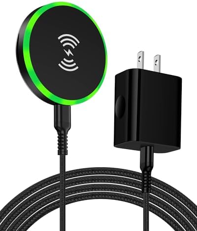 Haoano Magnetic Wireless Charger with Built-in Kickstand – 15 W Fast Charging Pad for i Phone 16/15/14/13 Series & Samsung Galaxy S25/S24/S23/S21 – Universal Compatibility for Android & Google Pixel – Portable Slim Design for Home, Office, and Travel – Enhanced Safety Features & Efficient Power Delivery