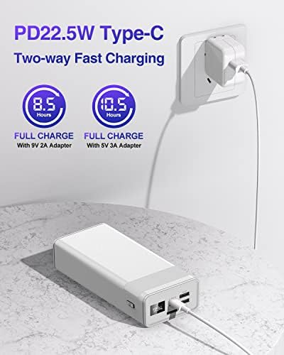 Ultimate 50000 m Ah Portable Power Bank – 22.5 W Rapid Charger with USB-C Connectivity, LED Display, and Built-in Flashlight | High-Capacity External Battery Pack for i Phone 15/14/13/12, Samsung, and i Pad | Ideal for Outdoor Adventures and Daily Use