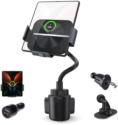 Revolutionize Your Drive with the Premium Dual Coil Wireless Car Charger for Samsung Z Fold Series & i Phone 16/15/14 – Effortless Auto-Clamping Phone Mount for Tesla & More, Fast Charging Without Cords for Ultimate Convenience