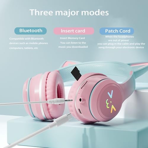 Experience Unmatched Safety and Fun with Our Kids Bluetooth Over-Ear Headphones – Volume-Limiting to 85 d BA for Ear Protection, Fast Type-C Charging, and Vibrant LED Lights – Perfectly Designed for Ages 8-24, Ideal for On-the-Go Use with Tablets and Smartphones!