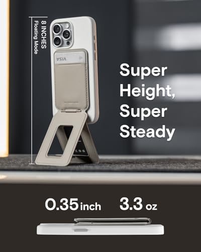 MOFT Phone Stand, Magnetic Phone Tripod Stand Stain-Resistant MOVAS Leather & Angle Adjustment & Strong Magnets Tripod for iPhone 16/15/14/13/12 (Included Metal Ring)-Misty Cove – Enhanced Compatibility and Speed