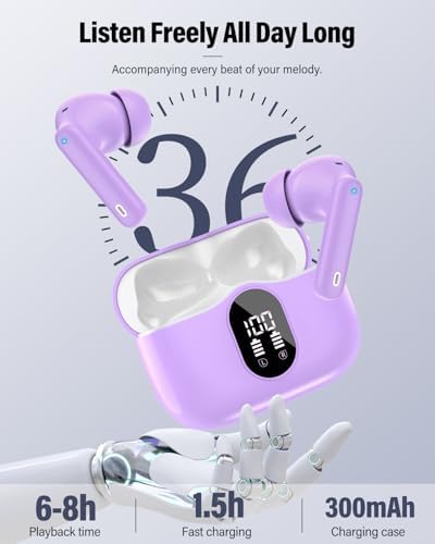 Elevate Your Audio Experience with Rose Gold Wireless Earbuds – Bluetooth 5.4 Connectivity, IP7 Waterproof Protection, and 36-Hour Playtime – Perfect for Active Lifestyles, Sports, and Seamless Communication – Stylish Comfort and Superior Noise-Cancellation for Uninterrupted Listening