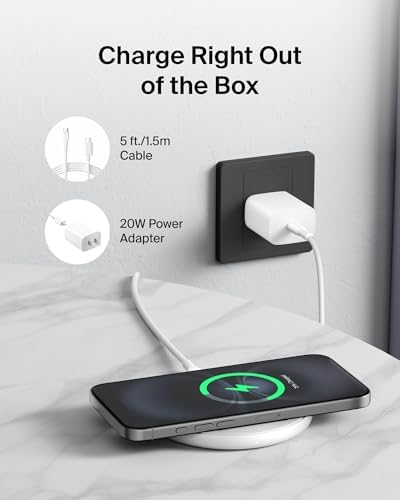 Belkin 15 W Qi Wireless Charging Pad – Fast, Efficient Charging for i Phone 16/15/14/13, Samsung Galaxy S25/S24, and Google Pixel – Eco-Friendly Design with Power Supply & Cable – Safe Charging with Case Compatibility – Perfect for Home or Travel – 2-Year Warranty Included