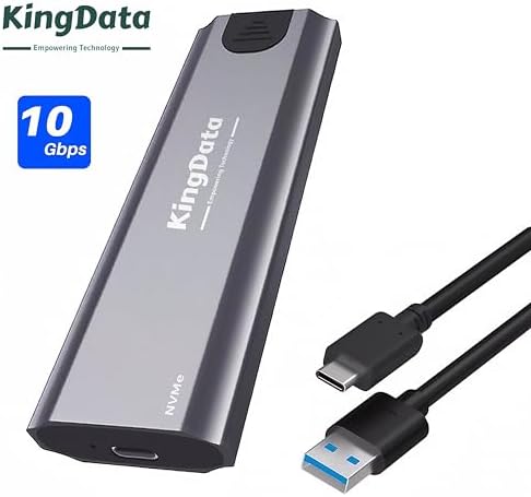 Ultra-Fast M.2 NVMe Enclosure – Tool-Free USB 3.1 Adapter for 2230/2242/2260/2280 SSDs, Up to 10 Gbps Transfer Speed with USB C to A Cable – Perfect for Windows, Mac, and Linux Users, Compact & Portable Design for Enhanced Data Management