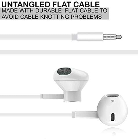 Premium In-Ear Earbud Headphones with Remote & Microphone – Classic White 3 Pack for Enhanced Audio Experience, Noise Isolation, and Tangle-Free Convenience – Ideal for Smartphones, Laptops, MP3/MP4 Devices & Gamers