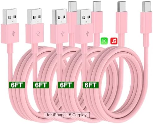 Car Carplay Cable for iPhone 16 15 Pro/Pro Max/Plus,3/3/6/6FT USB A to USB C Fast Charging Cord for iPhone 16 15 Charger,USBC Car Charger for Apple 16 15/iPad Pro-Dark Blue – Enhanced Compatibility and Speed