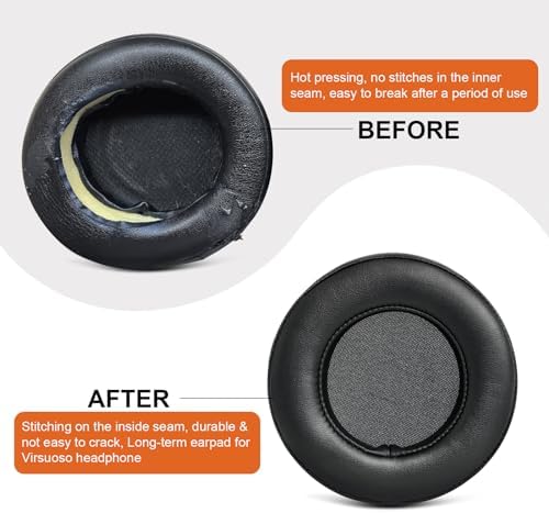 Premium Comfort Replacement Ear Pads for Corsair Virtuoso RGB Wireless SE XT Gaming Headset – Enhanced Memory Foam Cushions with Superior Breathability and Noise Isolation (Fabric Black) – Perfect for Long Gaming Sessions and Easy Installation
