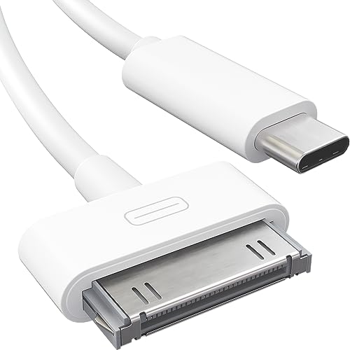 Upgrade Your Apple Connectivity with 30-Pin to USB-C Adapter Cable – 3 ft Durable Data Transfer & Charging Solution for i Phone, i Pad, i Pod – High-Speed Syncing & Sleek White Design for Enhanced Performance