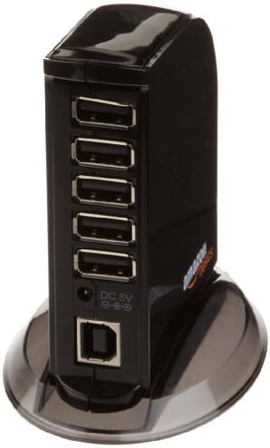 Maximize Your Connectivity with the Amazon Basics 7 Port USB 2.0 Hub Tower – Efficient Power Adapter Included for Seamless Device Management and Fast Data Transfer