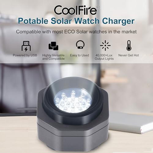 Eco-Friendly Type-C Solar Watch Charger – Sleek Silver Portable Battery Pack for Active Lifestyles – Universal Compatibility & UV-Free Protection for Outdoor Enthusiasts