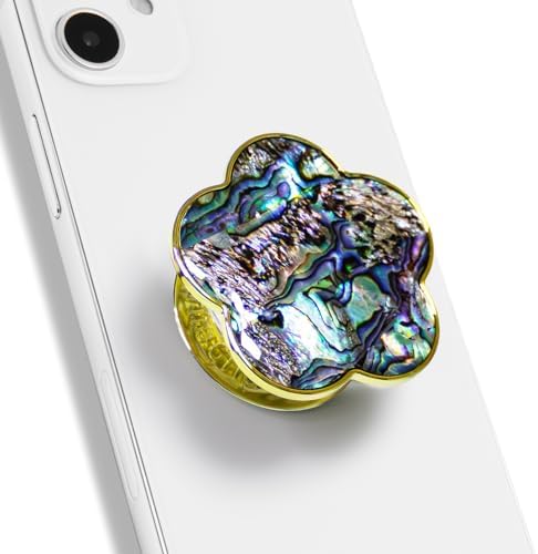 Chic Mother of Pearl Daisy Floral Phone Grip & Stand – Stylish Magnetic Phone Holder for Secure One-Handed Use and Hands-Free Viewing (Crème) – Ideal Floral Accessory for Enhanced Mobile Experience and Compatibility with Mag Safe Devices