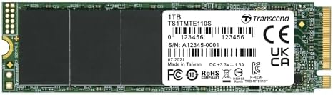 Elevate Your Computing Experience with the Transcend 256 GB M.2 2280 SSD – Achieve Lightning-Fast Speeds of Up to 1,600 MB/s for Seamless Gaming and Multitasking, Featuring PCIe NVMe Gen3 x4 Compatibility, 3 D TLC NAND Technology for Enhanced Durability, and Intelligent LDPC Error Correction for Unmatched Data Integrity. Perfect Upgrade for Ultrabooks, Laptops, and Desktops!