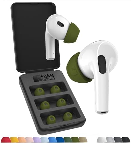Transform Your Air Pods Pro with Foam Masters Ultra-Premium Memory Foam Ear Tips | 3 Pairs in Black Magic Ver 6.0 | Unmatched Comfort & Secure Fit | Advanced Noise Cancellation for Enhanced Audio | Replacement Ear Buds S/M/L for Tailored Listening Experience | Elevate Your Sound Quality and Enjoy All-Day Wearability with Ergonomic Design