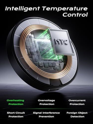 THREEKEY Mag Safe Wireless Charger – 15 W Qi2 Fast Charging Pad with Dual-Sided Magnetic Grip for i Phone 12-16 Series & Galaxy S25 Ultra – Includes 5 FT USB-C Cable – Sleek White Design for Effortless Power and Enhanced Compatibility