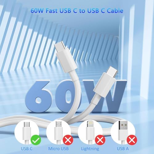 Ultra-Fast i Phone 16 Charger Bundle – Dual 20 W USB-C Wall Plugs with 6 FT High-Speed Type-C Cables for i Phone 16 Pro Max, 15 Series & i Pad Pro – Enhanced Safety Features and Travel-Friendly Design for Maximum Efficiency
