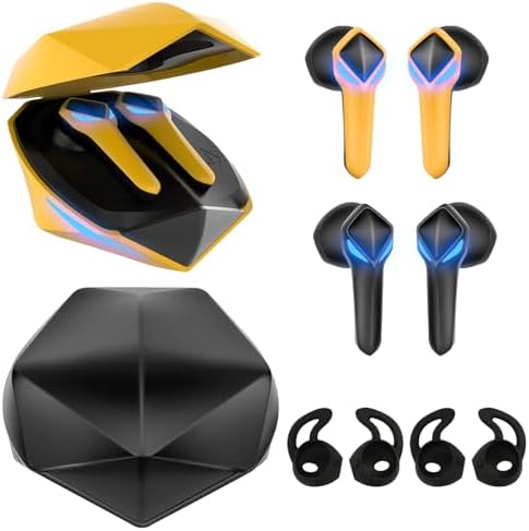 Elevate Your Audio Experience with LEEPENK F3 Wireless Earbuds – Dual Pack of Ergonomic Bluetooth Earbuds with 45 ms Ultra-Low Latency for Gaming, Intuitive Touch Controls for Hassle-Free Operation, and Eye-Catching Breathing Light Design – Ideal for Effortless Transitions Between Gaming Battles and Music Enjoyment