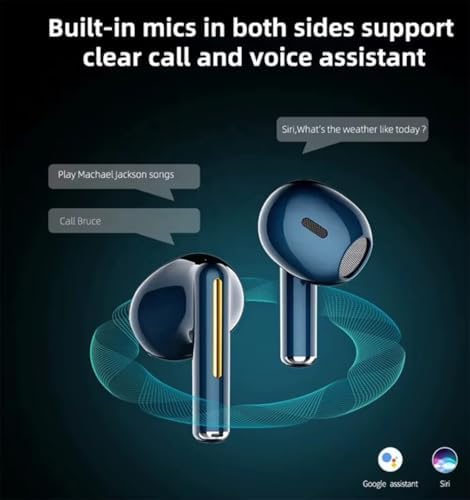 Emerald Green Bluetooth 5.2 Wireless Earbuds – Lightweight Design for Active Lifestyles, Crystal Clear Call Quality with Dual Microphones, Touch Control for Effortless Playback, Voice Assistant Enabled, Quick Pairing for Instant Audio Enjoyment – Elevate Your Listening Experience