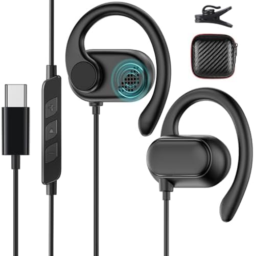 Transform Your Listening Journey with Advanced Open Ear USB-C Headphones – Seamlessly Compatible with Samsung S25/S24 Ultra/S23 FE & i Phone 16 Series – Adjustable Ear Hooks for Tailored Comfort & Immersive Sound Quality for i Pad Enthusiasts