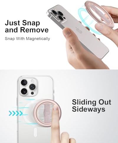 Revolutionize Your Mobile Handling with EWA Mag One Lite 3 rd Gen 360° Rotating Phone Grip – Customizable Elastic Finger Strap for Ultimate Comfort – Lightweight, Stylish Mag Safe Compatible Holder for i Phone 15, 14, 13 Pro/Max/Plus in Sleek Black – Perfect Blend of Functionality and Aesthetics for Everyday Use