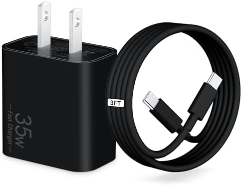 35 W USB-C Rapid Charging Wall Adapter with 6 FT Type-C Cable for i Pad Pro 2024/2022/2021/2020, Air 6/5, Mini 7/6 – Ultra-Portable, High-Efficiency Charger for Professionals and Students, Optimized for Seamless Device Compatibility and Speed