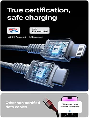 30 W Ga N PD Fast Charging USB C Wall Charger Block with USB-C to Lightning and USB-C Cables – Ideal for i Phone 14/13/12 Pro Max & i Pad Pro – Compact, Durable Design for Rapid Power Boost Anywhere