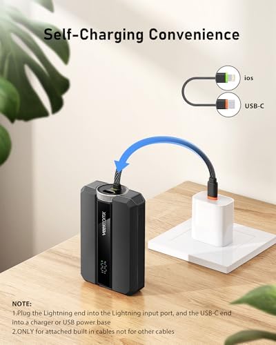 VEEKTOMX 30 W Fast Charging Portable Power Bank – 10,000 m Ah Mini Charger with Detachable Cable & Dual Ports for i Phone 15/14, Samsung, Mac Book, and Air Pods – Lightweight Travel Battery Pack for Ultimate Device Compatibility and Speed