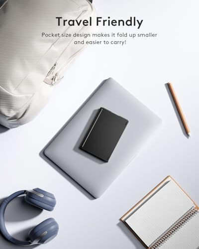 Samsers Portable Foldable Bluetooth Keyboard with Phone Holder – Rechargeable Multi-Device Compatible Wireless Keyboard for i Pad, i Phone, Mac Book, Android & Windows – Ideal Travel Companion for Efficient Typing