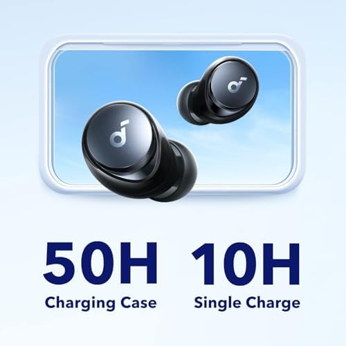Discover Superior Sound with Soundcore by Anker Space A40 Wireless Earbuds – Unmatched Adaptive Active Noise Cancelling for 98% Noise Reduction, 50 Hours of Playtime, and High-Resolution Audio – Ergonomically Crafted for All-Day Comfort and Effortless Wireless Charging – Ideal for Music Lovers and Everyday Use
