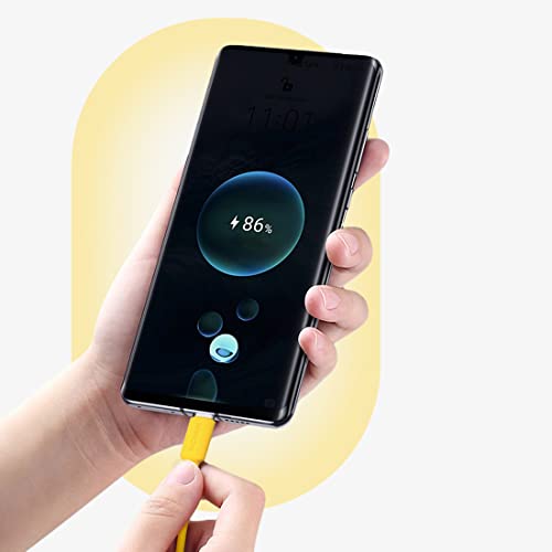 Hichain 6.5 ft USB A to USB C Charger Cable Duo – High-Speed 100 W Fast Charging & Data Sync in Vibrant Yellow – Durable Silicone Design for Samsung Galaxy, Google Pixel, Xiaomi, PS5 – Ultimate Convenience for Home & Travel