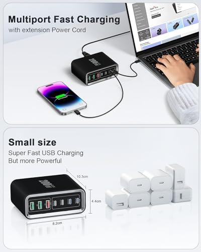 40 W Dual PD Fast Charging 4-Port USB C Charger Block Duo – Universal Compatibility for i Phone 16-11 Pro Max & Samsung Devices – Efficient Multi-Device Power Adapter for Home, Office, and Travel Use