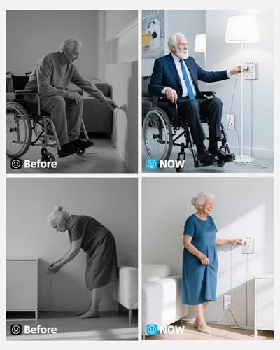 5 FT Ultra Thin Power Strip with 6 AC Outlets & 4 USB Ports (2 USB-C) – Sleek Surge Protector for Home & Office Charging Solutions, Compact Wall Charger for Efficient Power Distribution and Device Safety