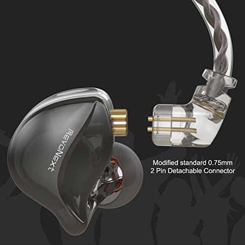Professional Hi-Fi In-Ear Monitor Headphones with Detachable Cable – Ergonomic Noise-Canceling Earbuds for Musicians, Drummers & Singers – Exceptional Sound Isolation & Built-In Microphone – Versatile Compatibility for Studio & Stage Performance