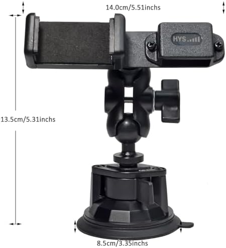 HYS Premium Car Suction Cup Mount: Multi-Compatible Holder for Two-Way Radios and Smartphones – Ideal for Dashboard and Windshield Installation with Secure Grip, Adjustable Viewing Angles, and Quick-Release Mechanism for Enhanced Hands-Free Safety During Travel