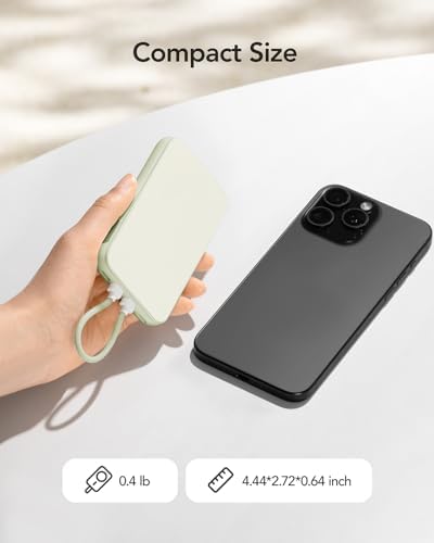 Charmast 10000 m Ah Slim Power Bank – 20 W Fast Charging Portable Charger with Removable Cable for i Phone & Android – Lightweight Hand-Free Battery Pack with Digital Display for Effortless Travel Convenience