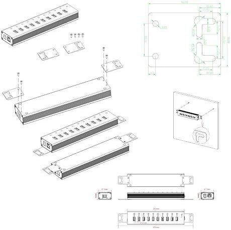 Vantec 10-Port USB 3.0 Hub – Premium Aluminum Mountable Charger & Data Hub with 1.5 A Power, 5 Gbps Speed, and 60 W Adapter for Seamless Device Connectivity and Organization – Ideal for Home & Office Use