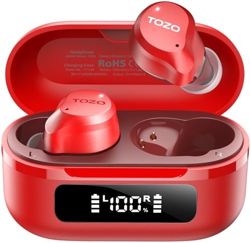 TOZO Premium Hybrid Active Noise Cancelling Wireless Earbuds – Advanced Bluetooth 5.3 Technology with 59-Hour Playtime, 6-Microphone Clarity for Crystal-Clear Calls, IPX8 Waterproof for Ultimate Durability, App-Controlled Customizable 32 EQ Settings for Personalized Audio Experience – Ideal for Active Lifestyles and Audiophiles Seeking Exceptional Sound Quality