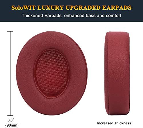Transform Your Beats Studio Listening with Solo WIT Premium Replacement Ear Pads – Luxurious Soft Protein Leather Cushions Featuring Noise Isolation Memory Foam for Ultimate Comfort and Superior Sound Quality, Vibrant Orange Design for Enhanced Style with Studio 2 & 3 Headphones