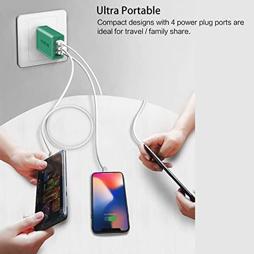 Ultra-Fast 4-Port USB Wall Charger – Multi-Device Power Adapter with Quick Charge 3.0 Technology for i Phone 16 Series, Samsung Galaxy S25/S24, Google Pixel 7 – Compact, Efficient & Safe Charging Solution for Home and Travel
