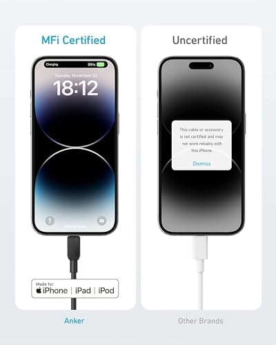 Anker 6 FT USB C to Lightning Cable Duo – MFi Certified High-Speed Charging Solution for i Phone 14 Series and More – Durable & Flexible Dual Pack for Ultimate Convenience and Connectivity