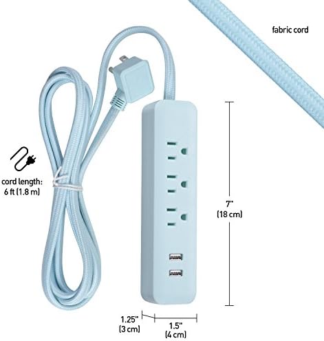 Globe Electric Designer Series 3-Outlet Power Strip in Chic Rose Finish – Stylish Surge Protector with Enhanced Compatibility and Fast Charging for Modern Homes and Offices